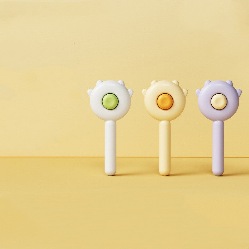 Cute Cat Flower Push Button Hair Brush