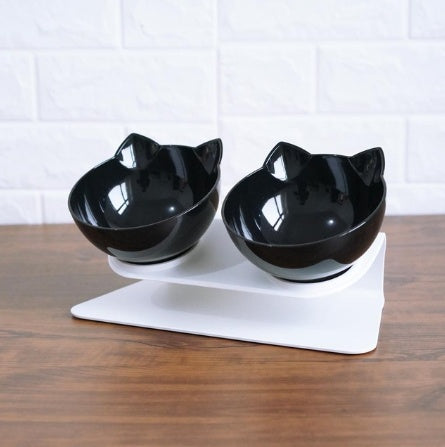 Chic Inclined Cat Ear Food Bowls