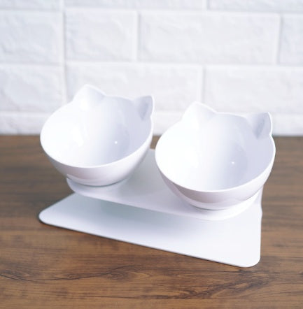 Chic Inclined Cat Ear Food Bowls