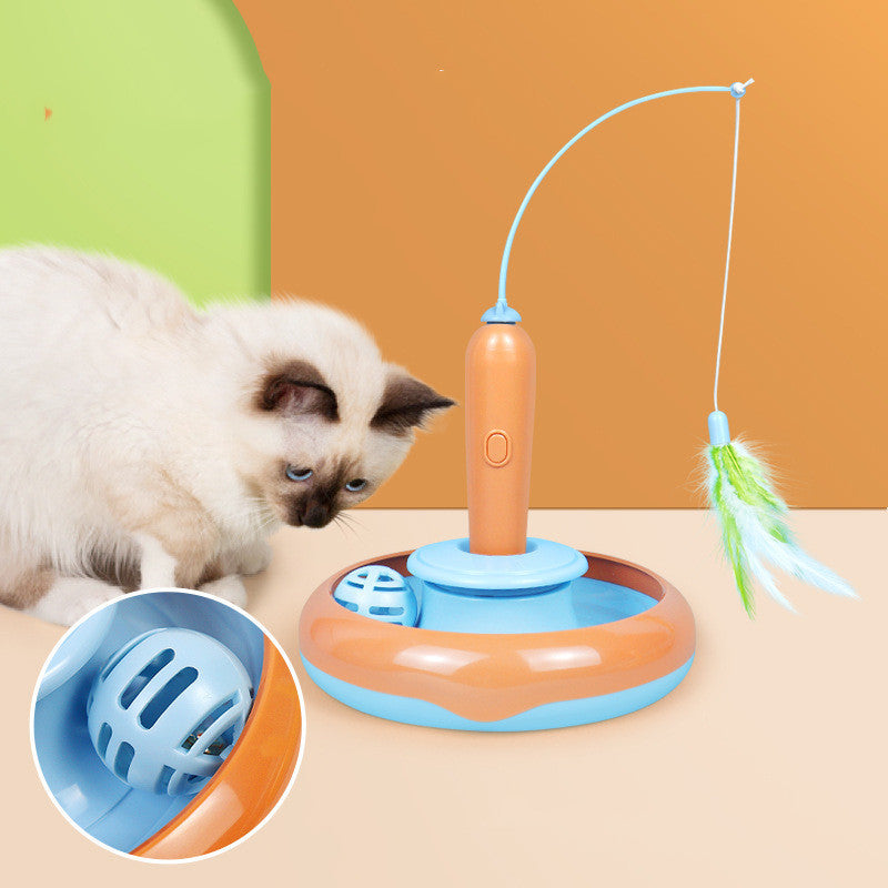 Fun Feather Turntable Cat Toy