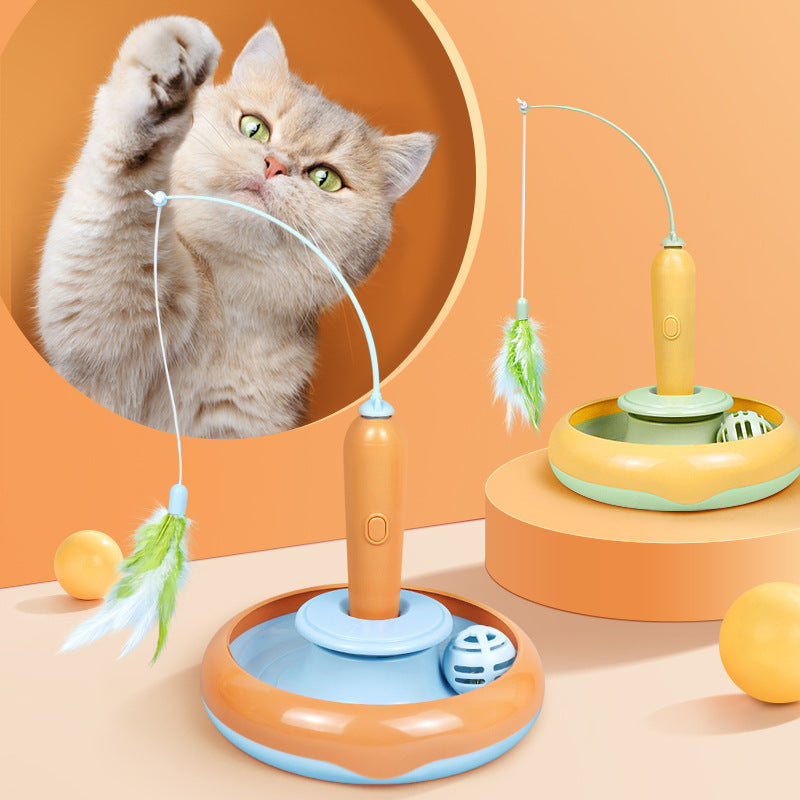 Fun Feather Turntable Cat Toy