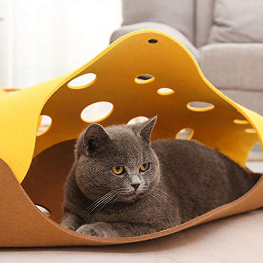 Fun Felt Collapsible Cat Tunnel